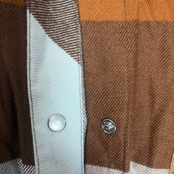 Idyllwind MIRANDA LAMBERT Womens Size L Blue Plaid Flannel Western Snap Up Shirt - Picture 5 of 7